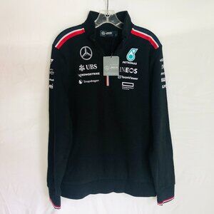 NEW Mercedes AMG Petronas F1 Team Men's Small Fleece Lined 1/4 Zip Pullover NWT